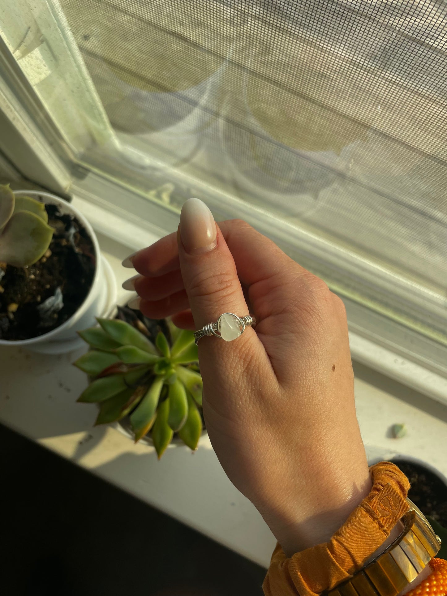 Silver Clear Rock Ring