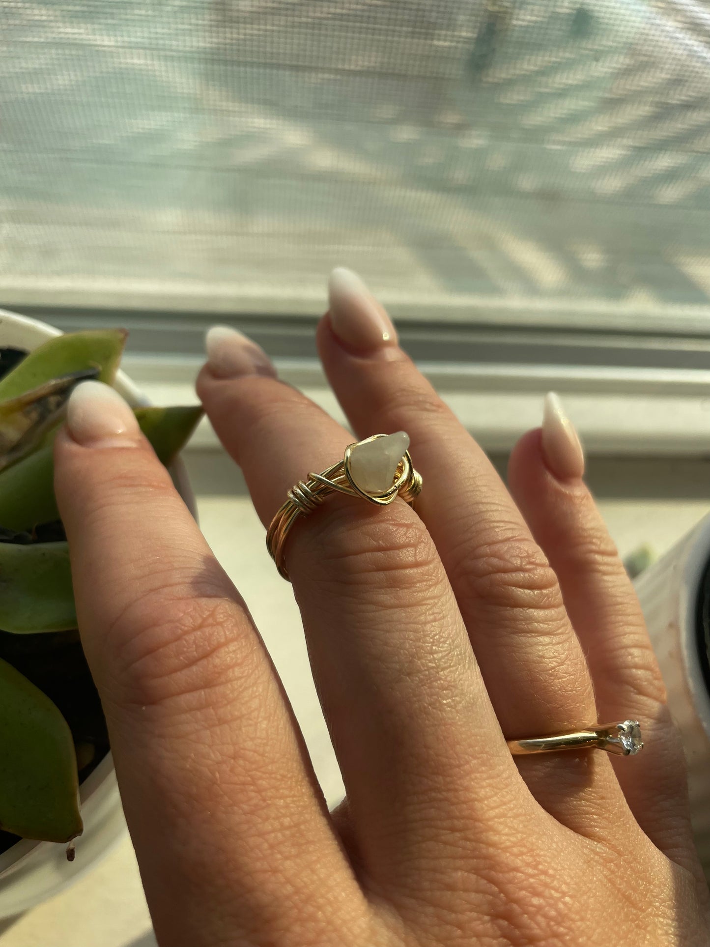 Gold Clear Rock Ring