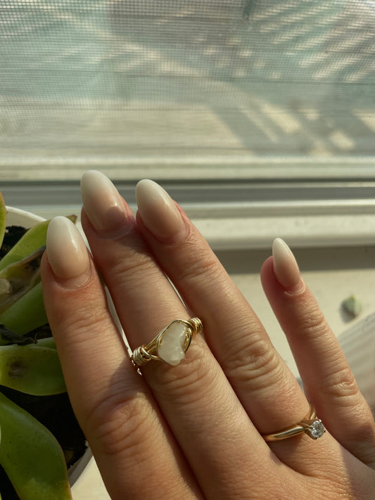 Gold Clear Rock Ring